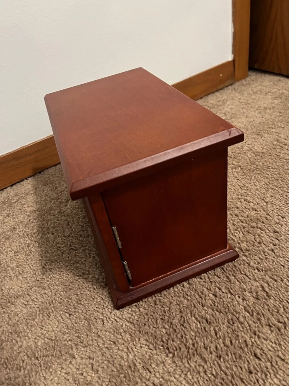 Wood Finish Jewelry Box with Mirror - Brown